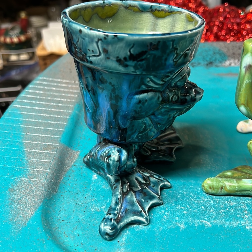 Set of 4 Ultra Rare Vintage Ceramic Toad Frog Mugs Coffee Cups - Picture 11 of 11